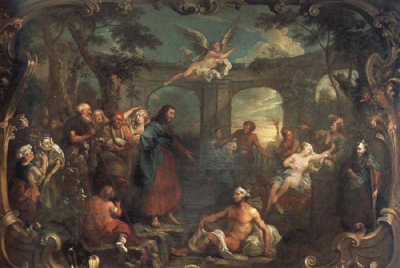 William Hogarth christ at the pool of bethesda Sweden oil painting art